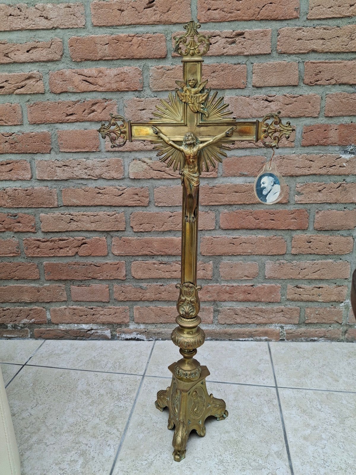 Antiek bronzen kruisbeeld met corpus, Antiek en Kunst, Ophalen