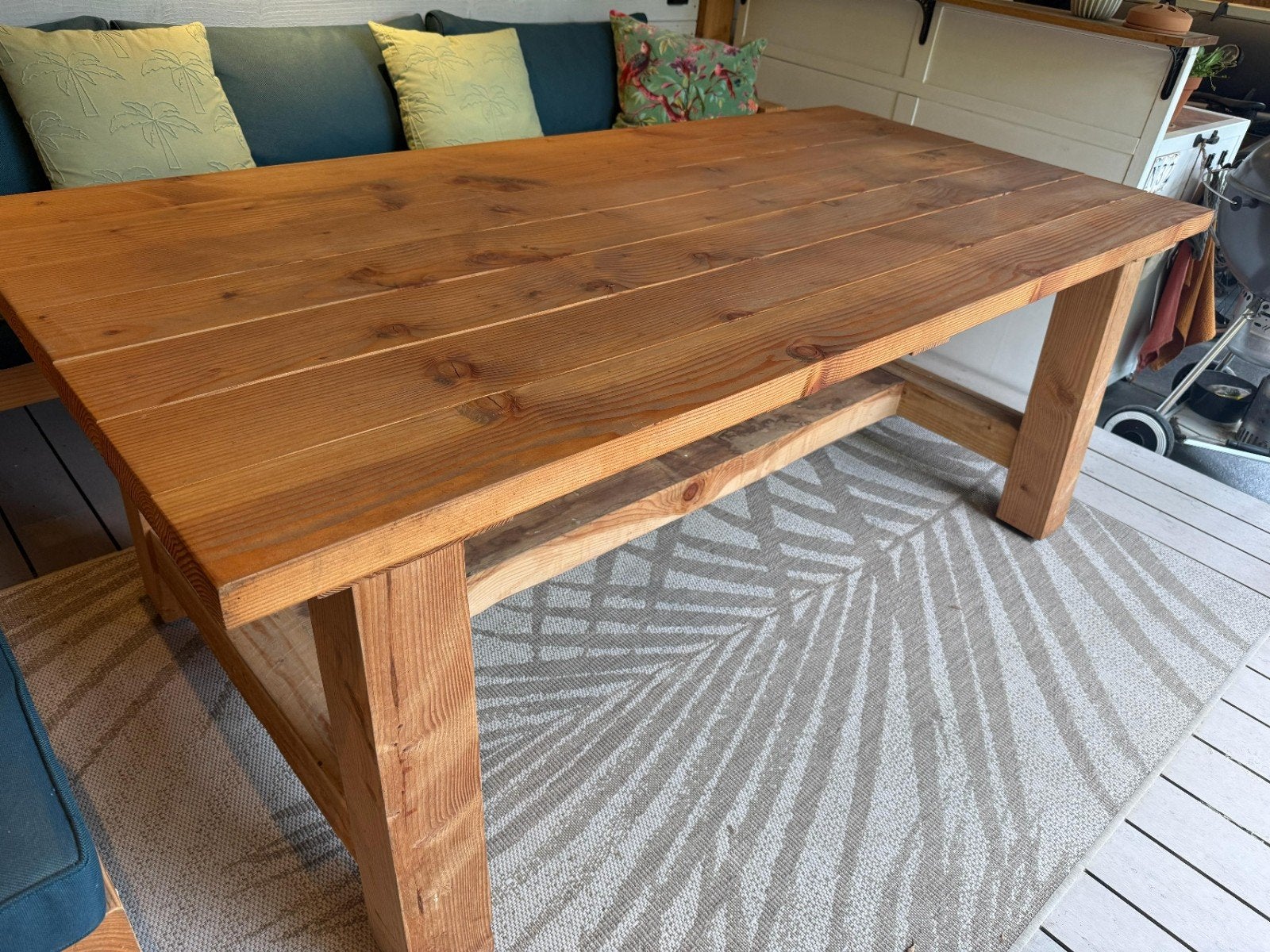 Douglas tuintafel 200x98x76, Ophalen, Gebruikt, Rechthoekig, Hout