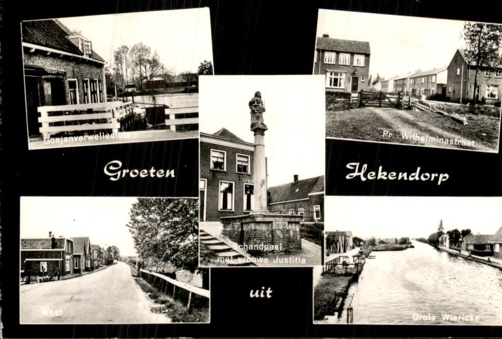 Hekendorp - Schandpaal - Vrouwe Justitia, Ophalen of Verzenden, 1940 tot 1960, Ongelopen, Zuid-Holland