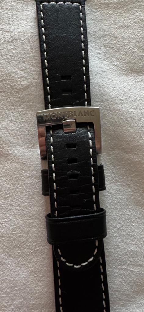 Montblanc Time Walker sluiting 20mm, Overige merken, Leer, Staal, Polshorloge