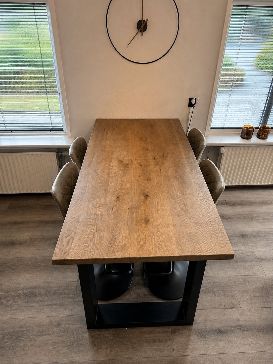Eikenhouten bartafel met 4 design barkrukken van Tomasucci, Ophalen