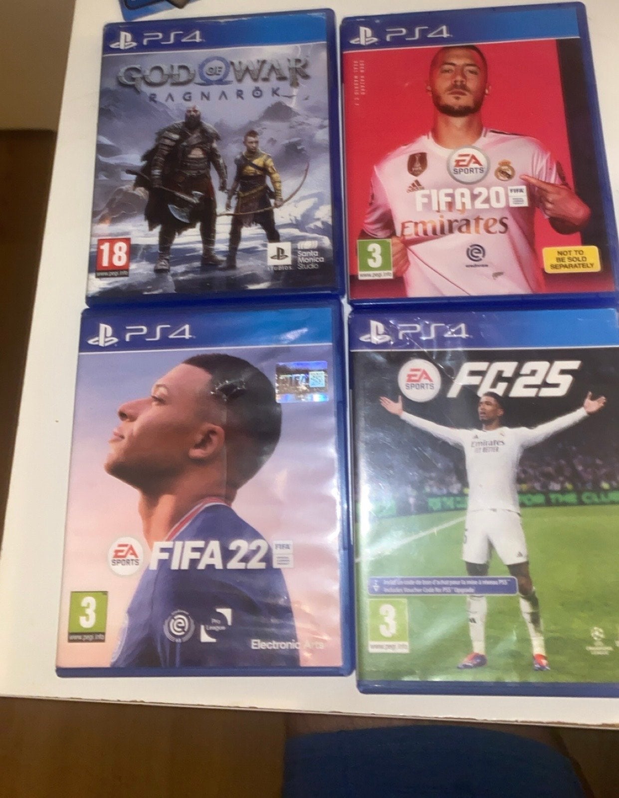 PS4 Games: God of War Ragnarök, FIFA 20, FIFA 22, FC 25, Spelcomputers en Games, Avontuur en Actie, Gebruikt, Vanaf 18 jaar, 1 speler
