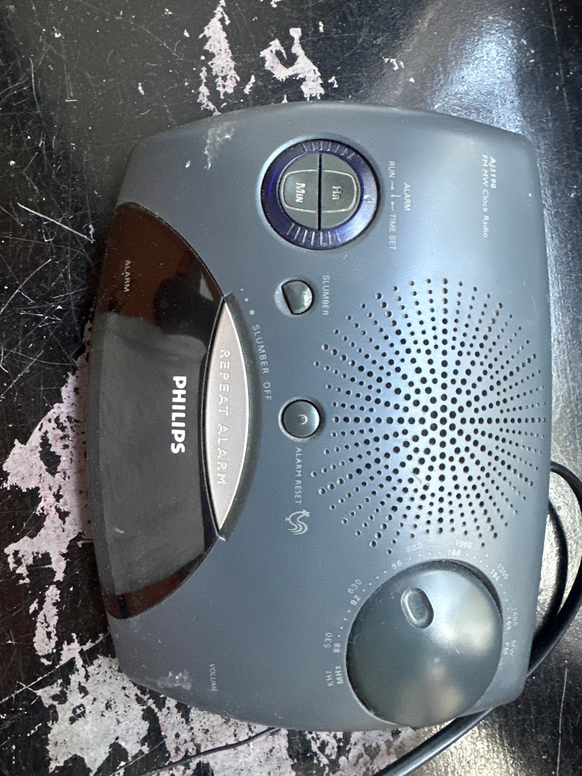 Philips AJ3190 FM/MW Wekkerradio - Grijs, Ophalen of Verzenden, Gebruikt, Radio