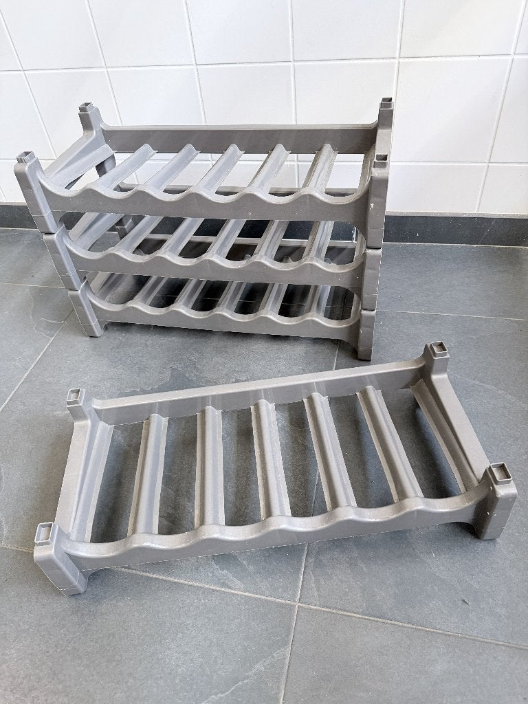 Wijnrek - Stapelbaar - kunststof, Ophalen of Verzenden, Gebruikt, Kunststof, 15 tot 25 flessen