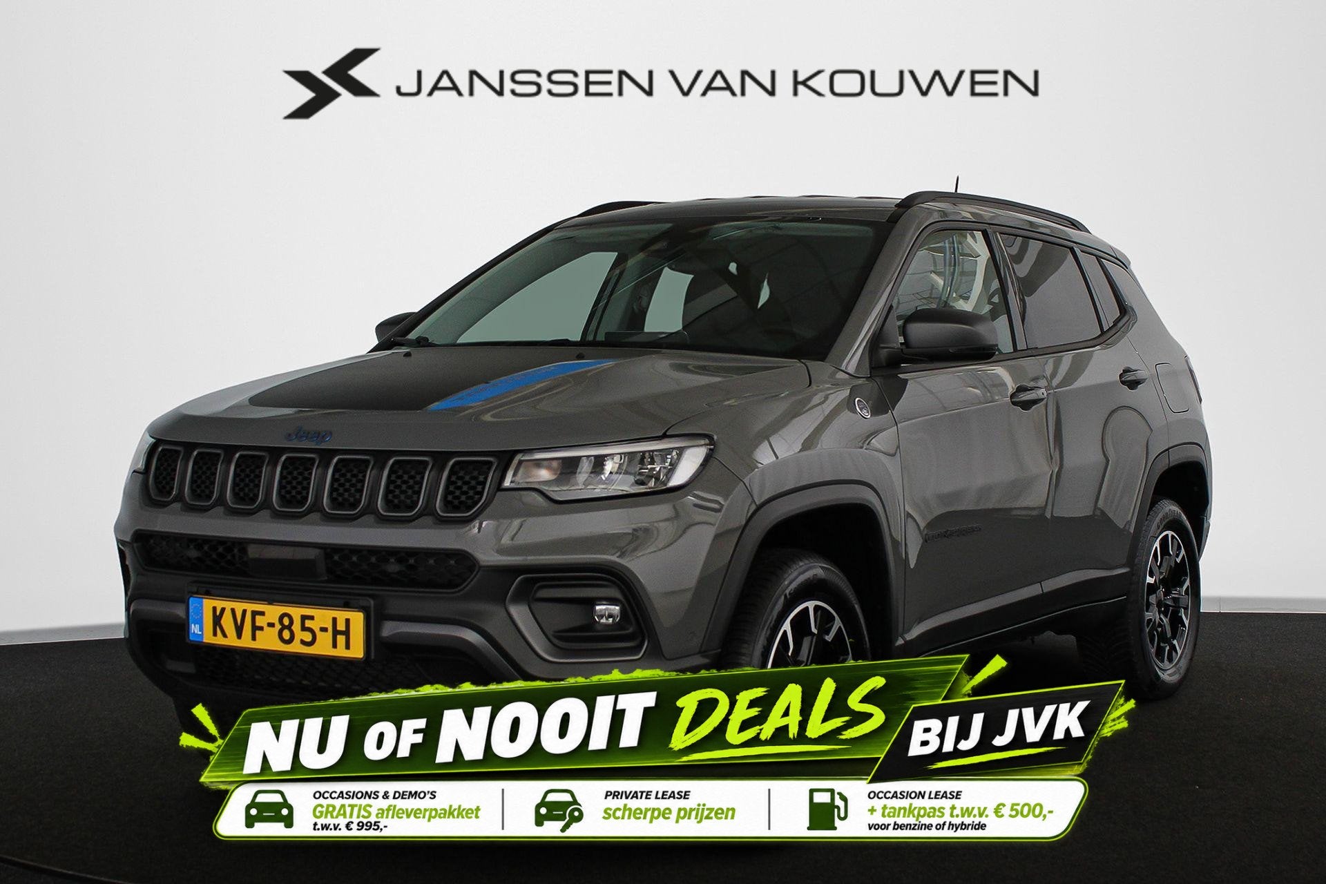 Jeep Compass 4xe 240 Plug-in Hybrid Electric Trailhawk SOH 9, Auto's, Automaat, 4 cilinders, Leder en Stof, Bedrijf