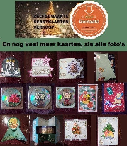 Kerstkaarten, zelf handgemaakte (3D ed) inclusief envelop, Ophalen of Verzenden, Nieuw, Kerst