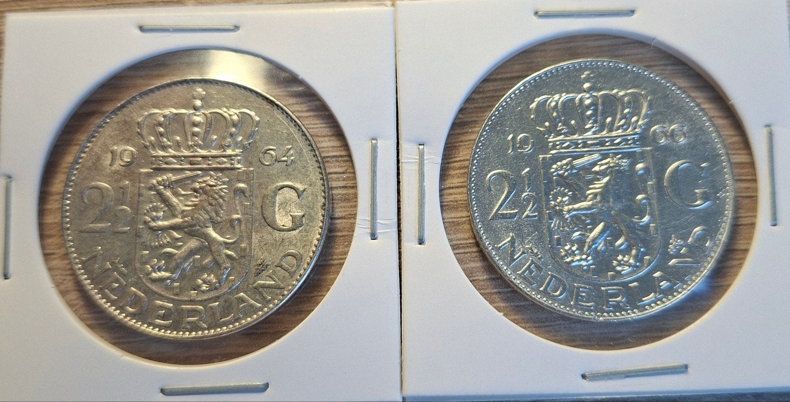 Rijksdaalders 1964 en 1966 | Prachtige munten, Koningin Juliana, Setje, Zilver, Ophalen of Verzenden