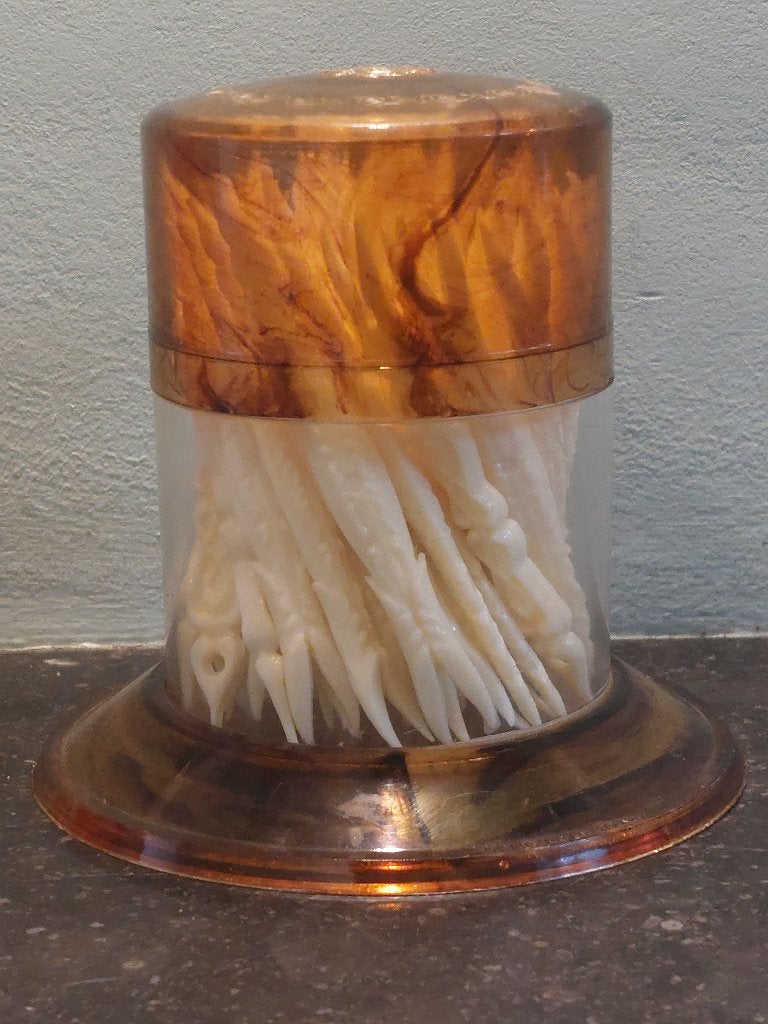 Vintage Prikkershouder met Prikkers - Bruin/Transparant, Huis en Inrichting, Vintage, Kunststof, Ophalen of Verzenden, Zo goed als nieuw