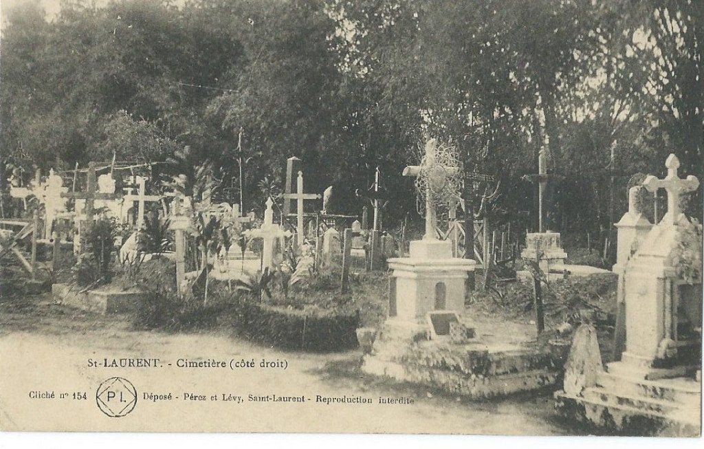Oude ansichtkaart St-Laurent - Cimetière (côté droit) 1915, Ophalen of Verzenden, Voor 1920, Gelopen, Buiten Europa