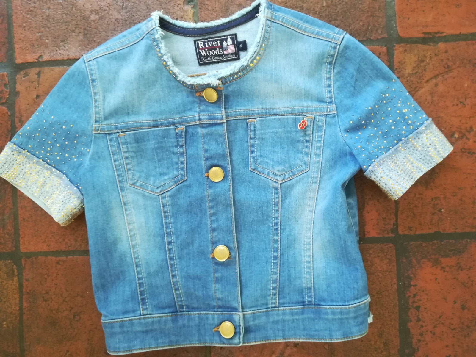 Riverwoods spijkertop met korte mouw. 116. glitters, Kinderen en Baby's, Kinderkleding | Maat 116, Meisje, Ophalen of Verzenden