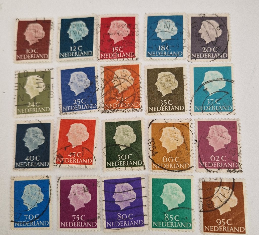 Nederland 1953-1978 - nvph 617-636 - Koningin Juliana, Ophalen of Verzenden, Na 1940, Gestempeld