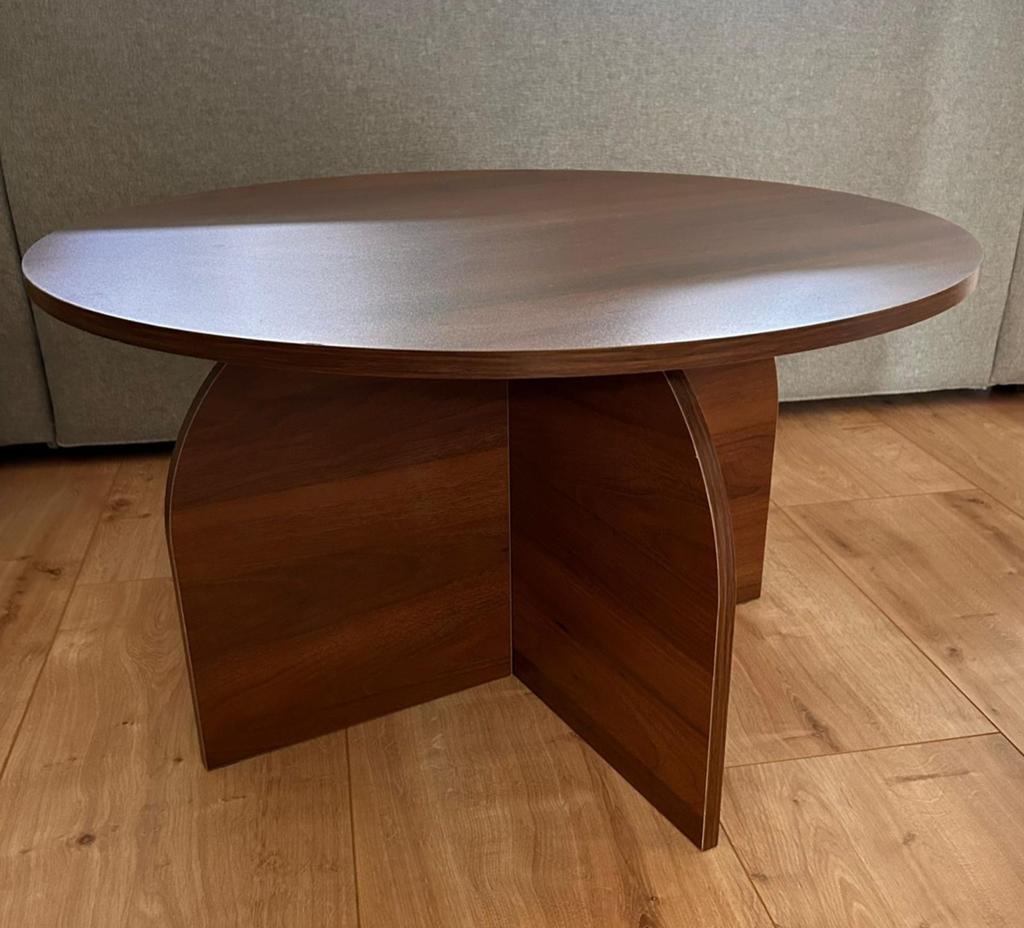 Ronde Japandi salontafel, Huis en Inrichting, Tafels | Salontafels, Ophalen, Gebruikt, Overige materialen, Rond
