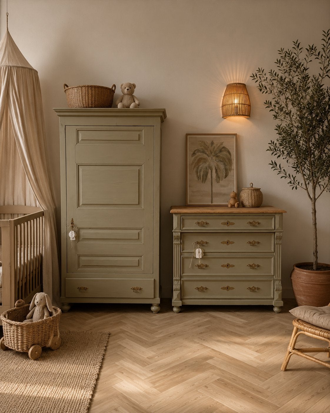 Vintage babykamer linnenkast kledingkast commode dressoir, Ophalen, Jongetje of Meisje, Zo goed als nieuw, Nvt