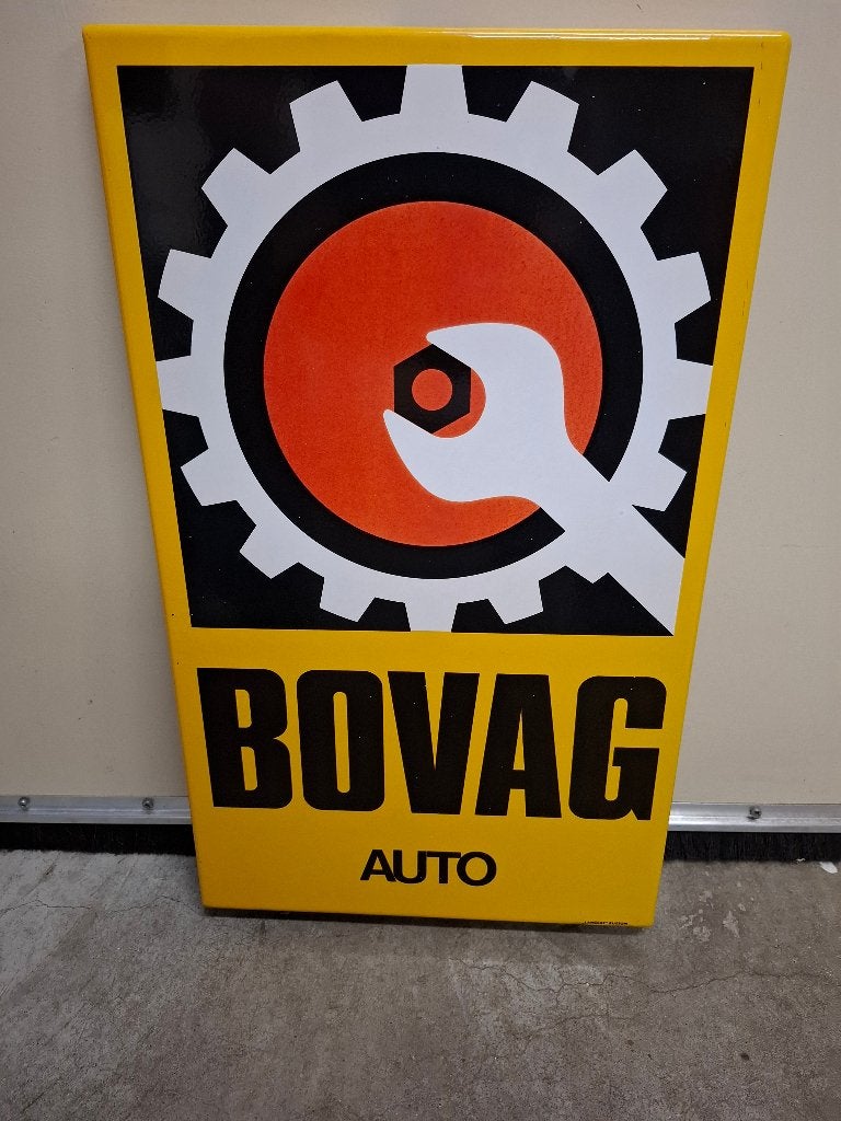 Emaille BOVAG auto retro Langcat mancave werkplaats garage, Ophalen