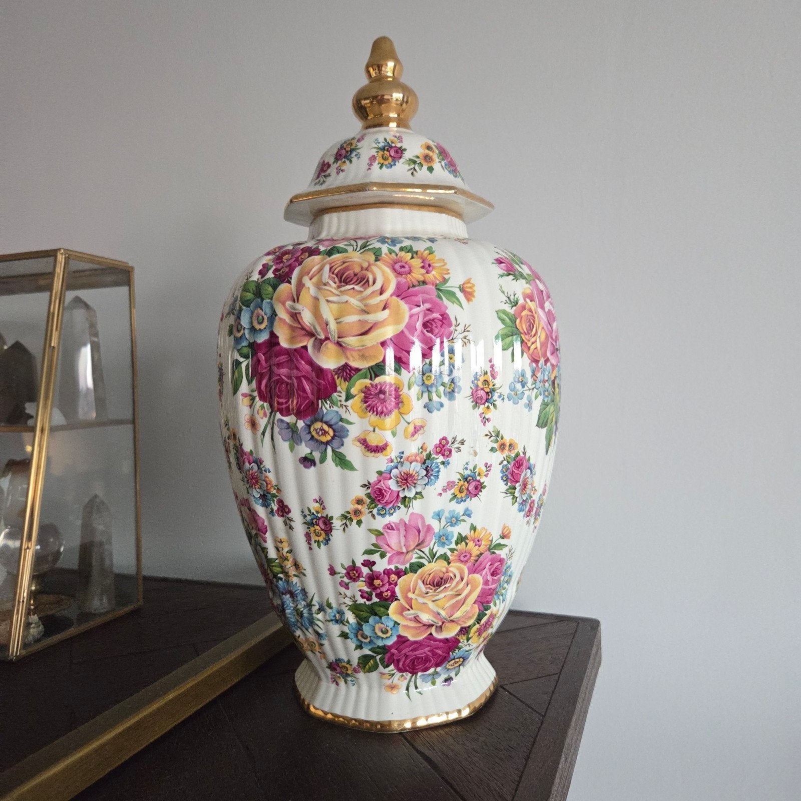 Vintage Boch Freres Keralux Fleurs de Saxe vaas, Ophalen of Verzenden