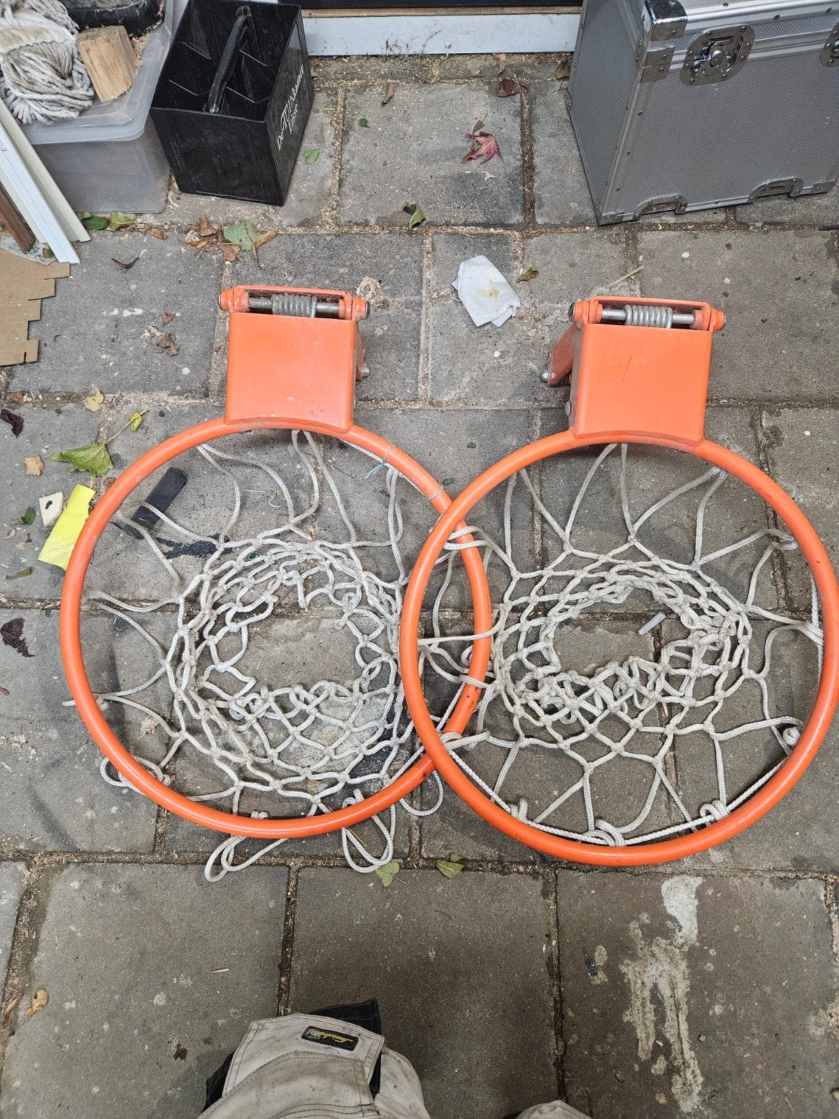 2x Basketbalring met net - Gebruikt, Sport en Fitness, Ophalen, Gebruikt, Ring, Bord of Paal