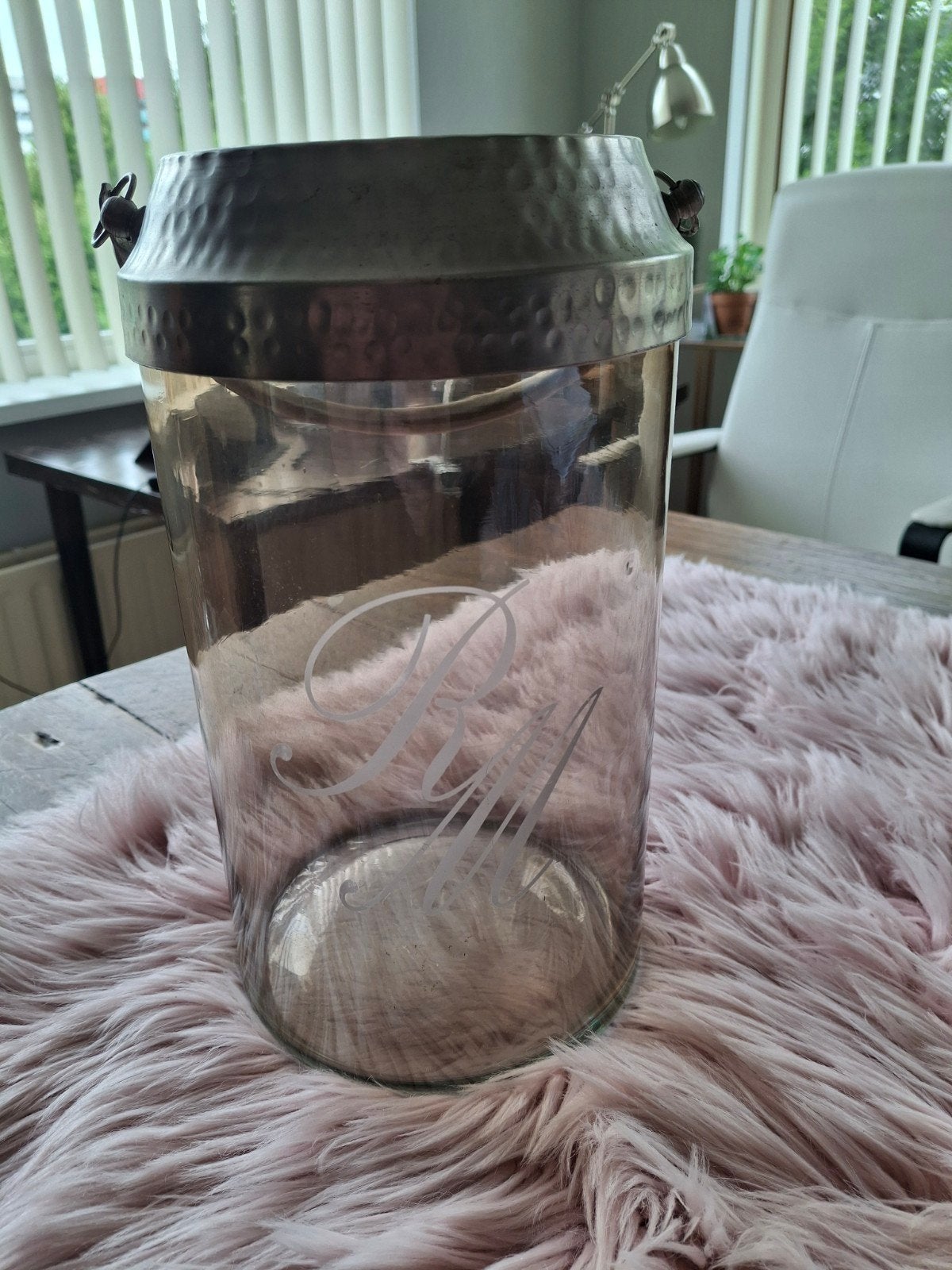 Hoge glas vaas riviera maison, Transparant, Ophalen, 28 cm, Glas