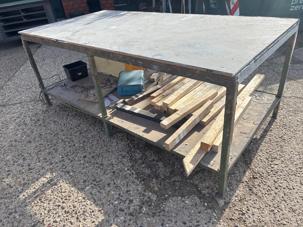 Grote werkbank met opbergruimte inpaktafel, Ophalen, Gebruikt, 170 cm of meer
