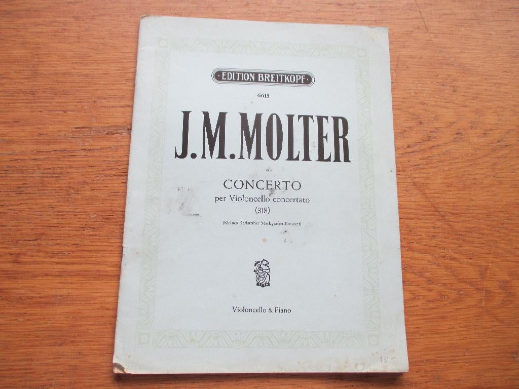 J.M.MOLTER - CONCERT VOOR CELLO EN PIANO, Cello, Gebruikt, Klassiek, Ophalen of Verzenden