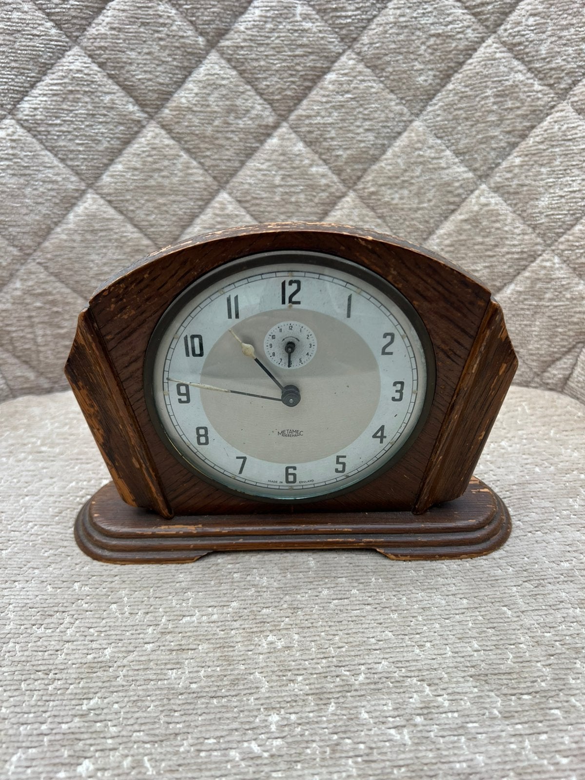 vintage Metamec schoorsteenklok mantelklok in Art Deco-stijl, Antiek en Kunst, Ophalen