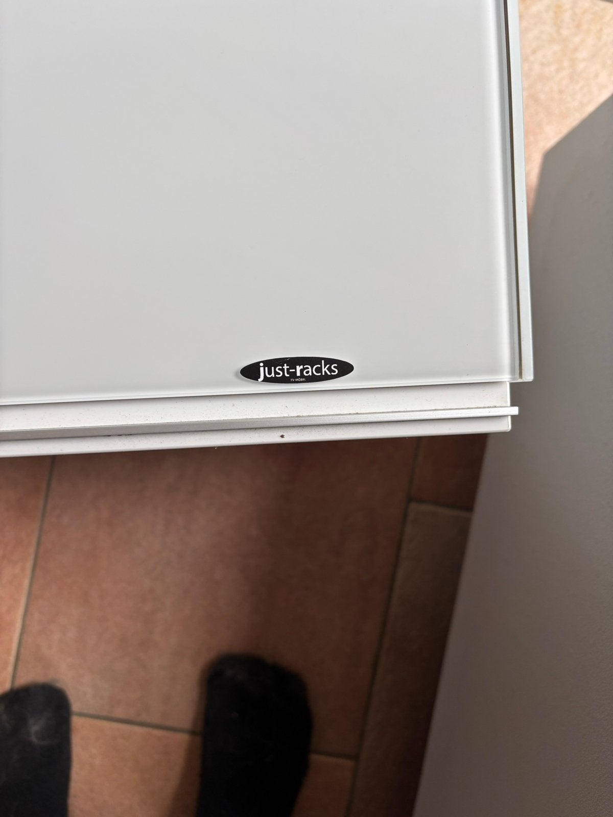 Just-Racks TV-meubel wit hoogglans, Ophalen, Overige materialen, 100 tot 150 cm, Zo goed als nieuw