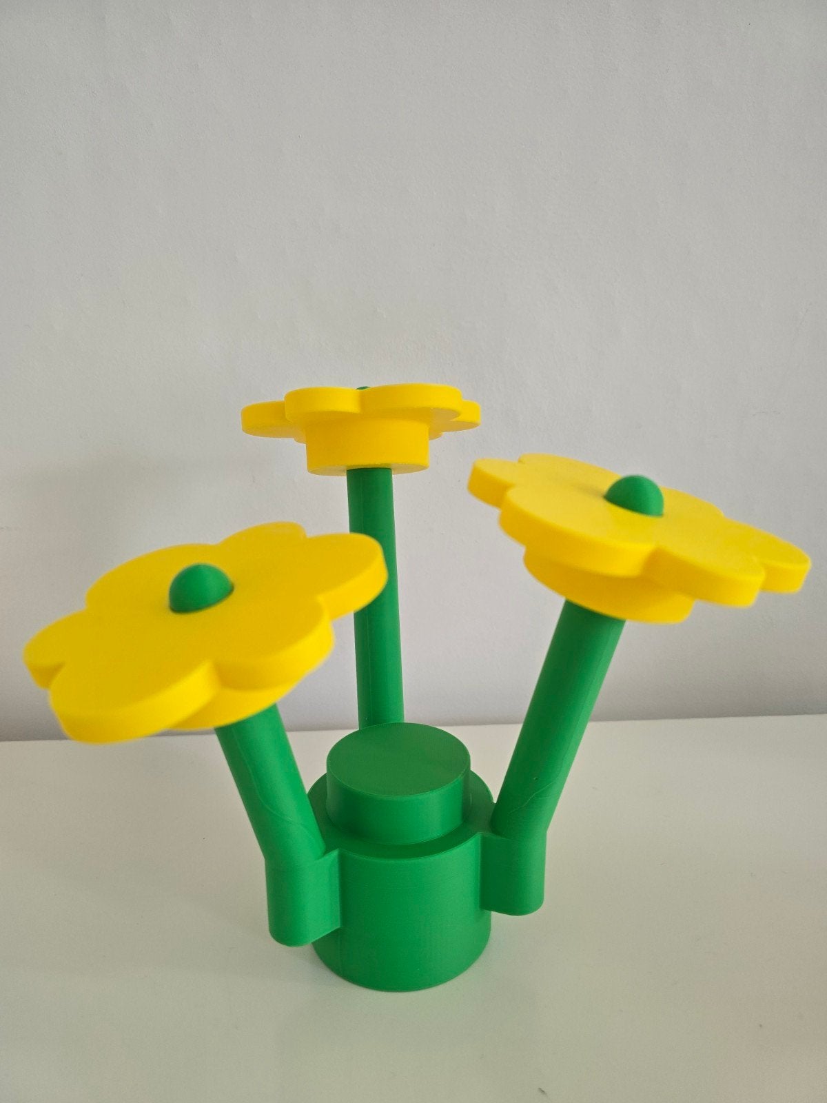 Lego bloem groot 3d geprint groen geel, Ophalen of Verzenden, Nieuw