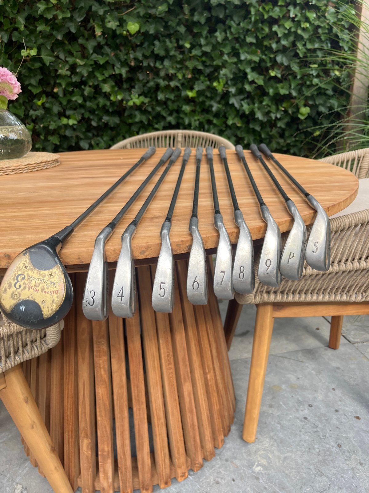Complete set golfclubs (ijzers 3-9, P, S en houten 3), Ophalen of Verzenden, Gebruikt, Set, Overige merken