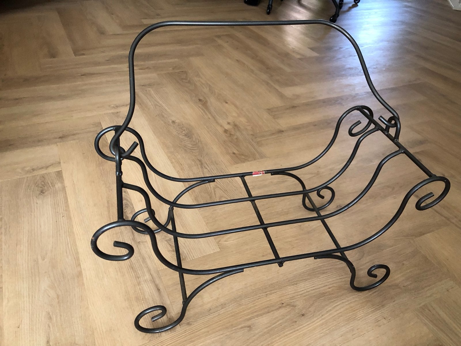 Metalen tijdschriftenrek / houtrek, Huis en Inrichting, Ophalen, Zwart, Metaal, Klassiek