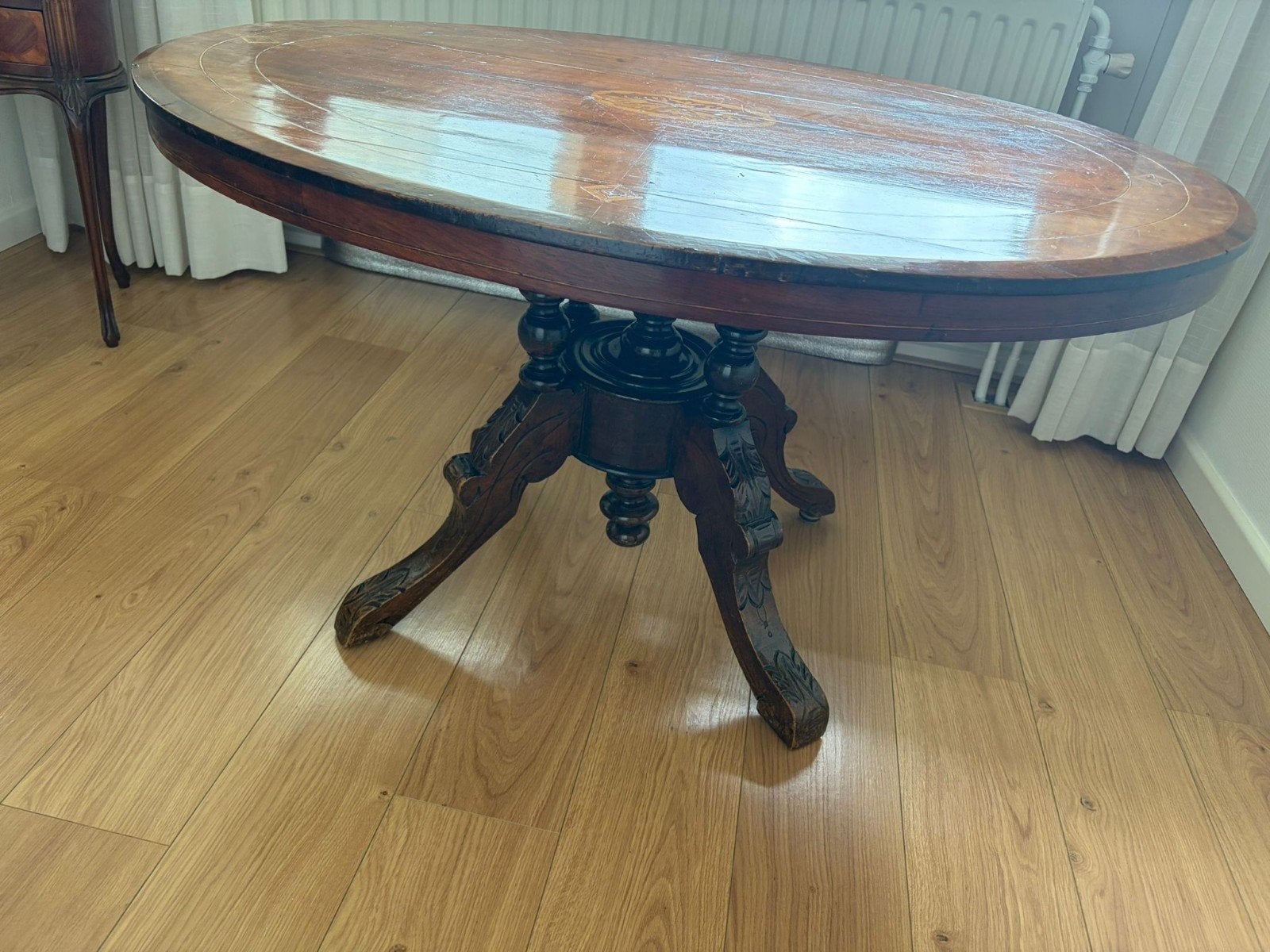 Antieke ovale salontafel, Antiek en Kunst, Ophalen