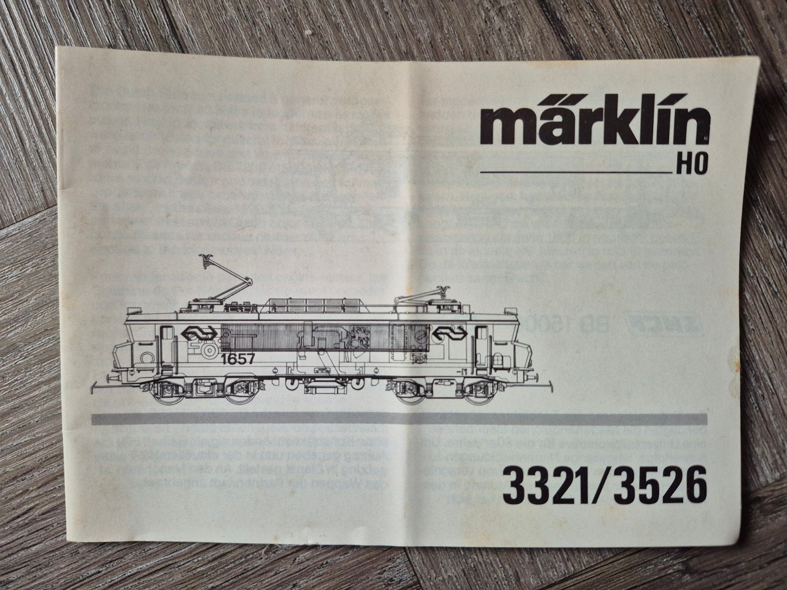 Marklin boekje van de 3321/3526., Wisselstroom, Gebruikt, Märklin, Boek, Tijdschrift of Catalogus