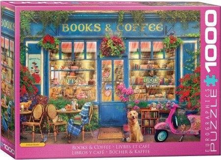 Eurographics - Books & Coffee - 1000 stukjes, Ophalen of Verzenden, 500 t/m 1500 stukjes, Nieuw, Legpuzzel