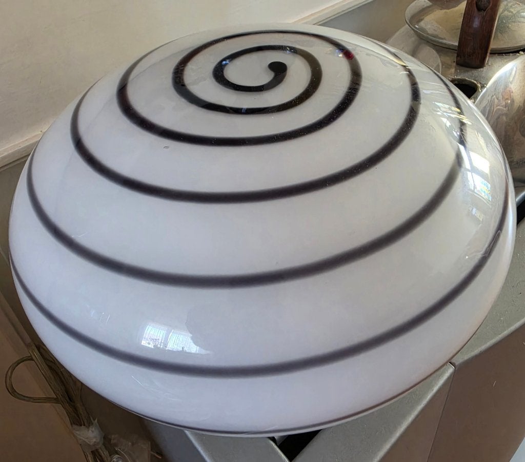leuke glazen tafellamp zebra swirl design vloerlamp, Ophalen of Verzenden, Glas, Minder dan 50 cm