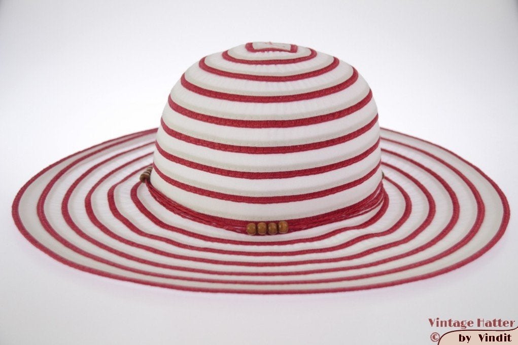 dameshoed Zomer Strandhoed wit met rood 57 Nieuw, Kleding | Dames, Ophalen of Verzenden, Nieuw, 56 of 57 cm (M, 7 of 7⅛ inch)
