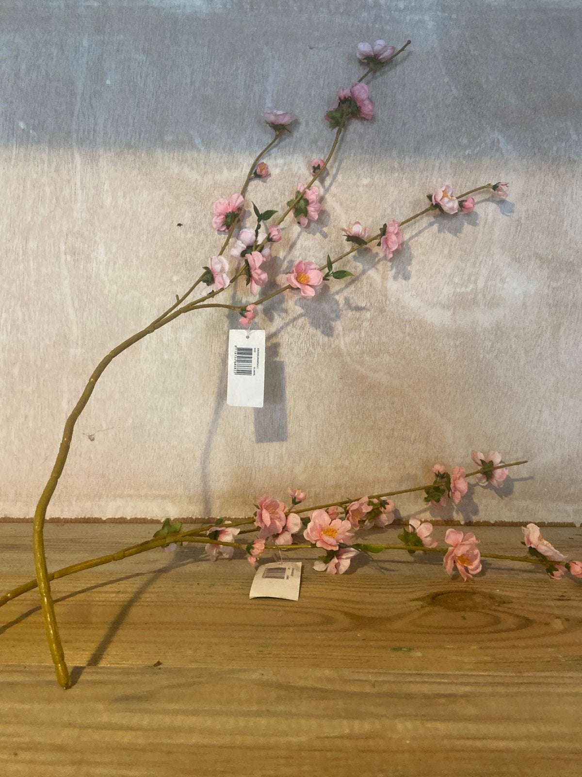 Twee kunstbloesem takjes - Roze bloesem, Binnen, Roze, Nieuw, Ophalen of Verzenden