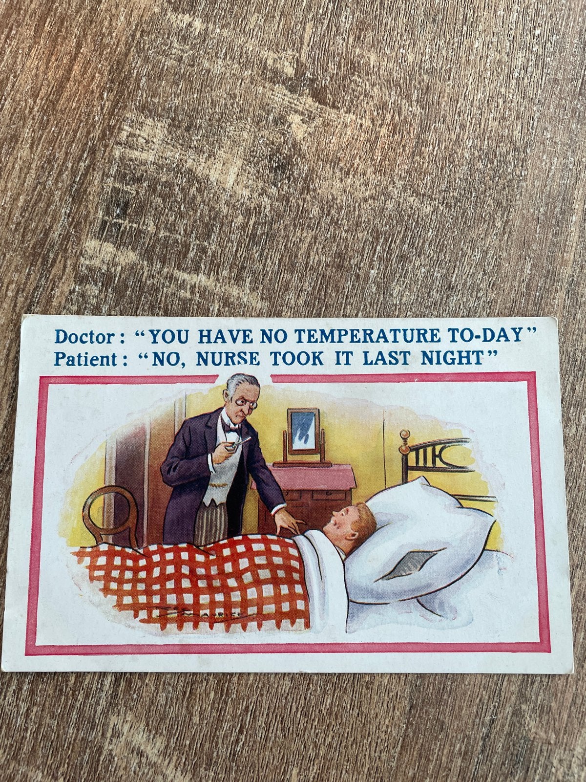 Vintage Ansichtkaart: Dokter en Patiënt - Humor, Ophalen of Verzenden, Voor 1920, Gelopen, Ambachten of Beroep