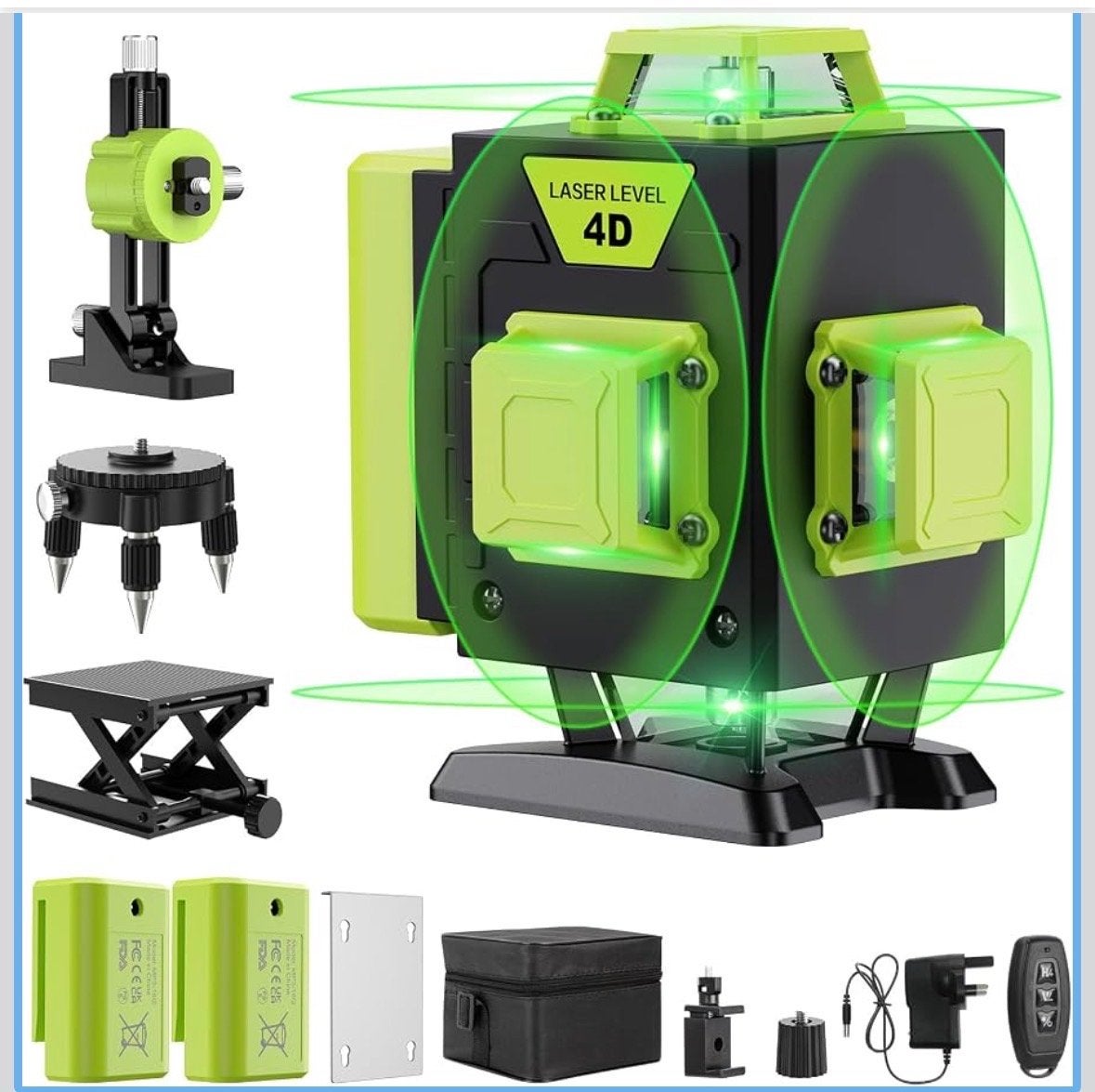 4D Laser Waterpas 16 Lijnen Groene Laser met Afstandsbedieni, Ophalen of Verzenden, Nieuw