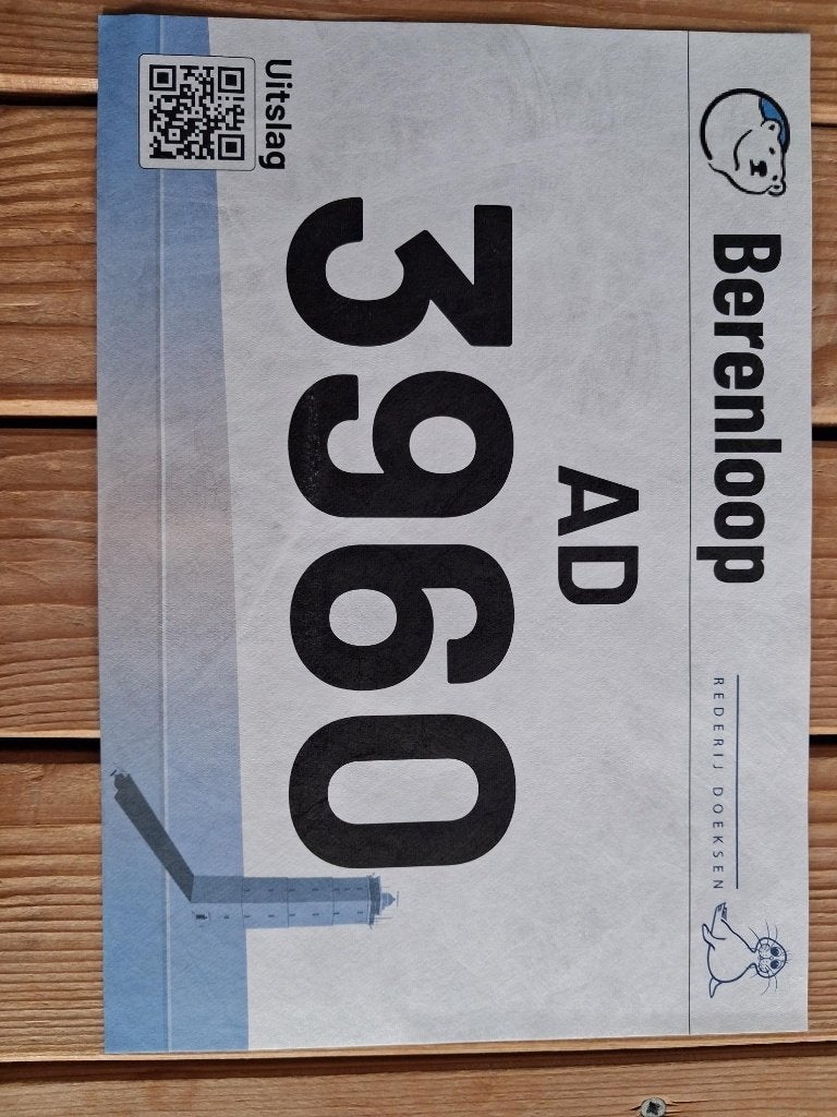 Startbewijs Halve Marathon Berenloop Terschelling, Eén persoon, November