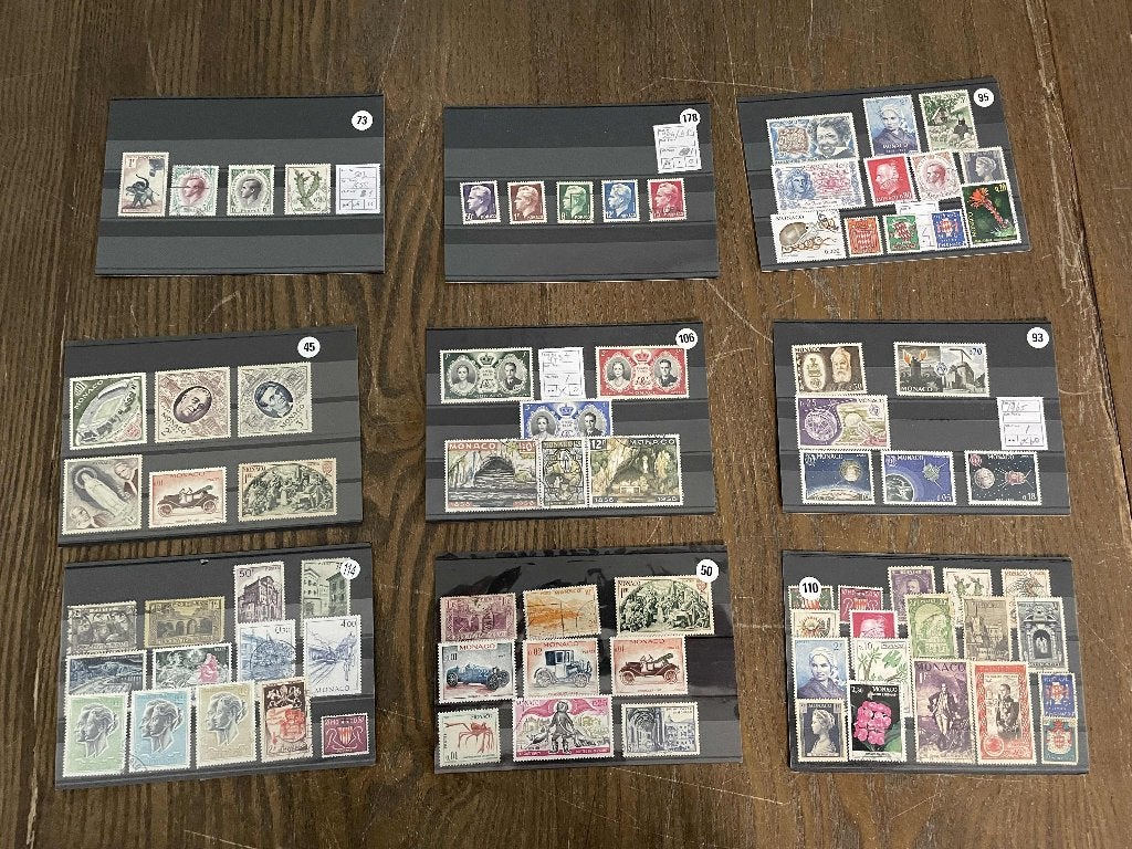 oude postzegels Monaco 10 kaarten /2, Verzenden
