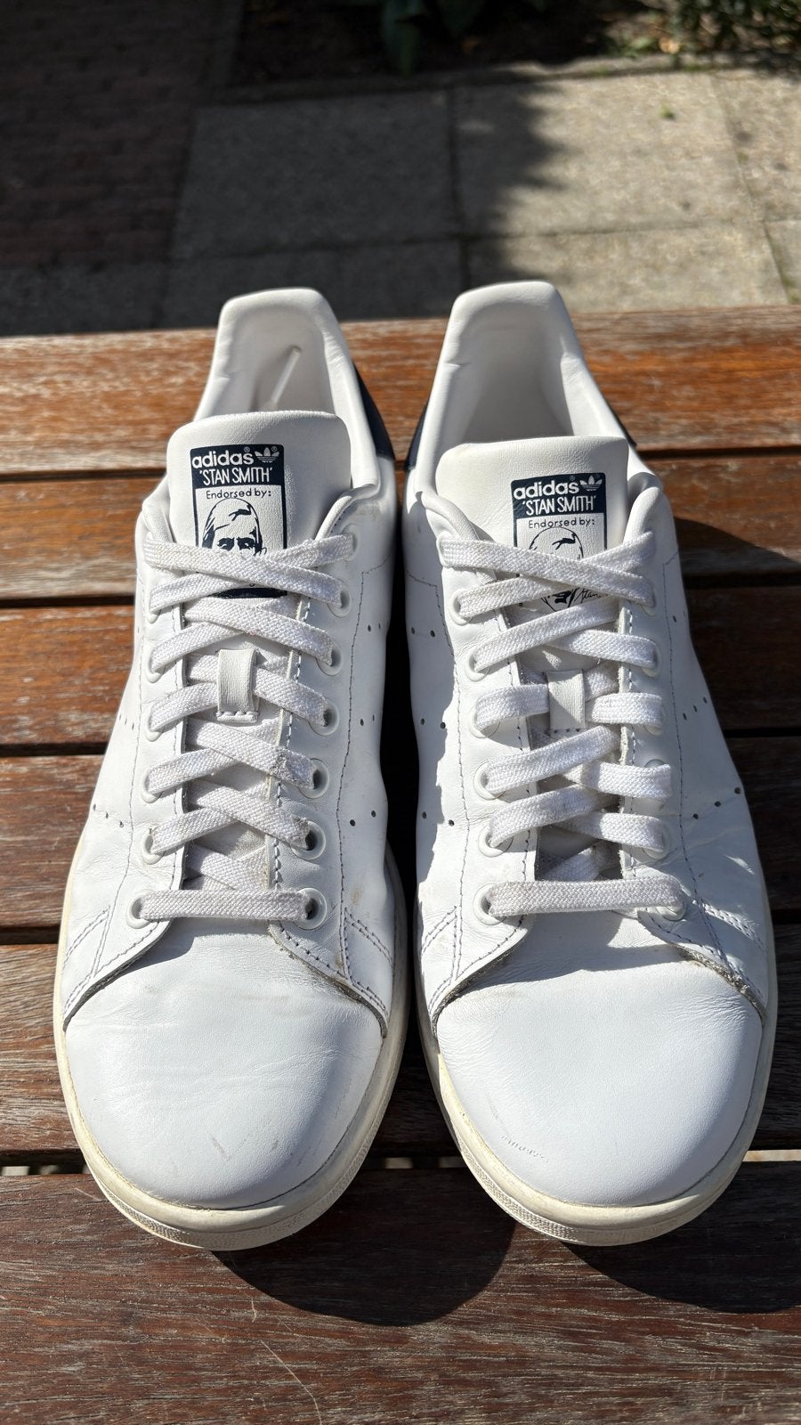 Witte Adidas Stan Smith Sneakers - Maat 41, Wit, Ophalen of Verzenden, Sneakers of Gympen, Gedragen