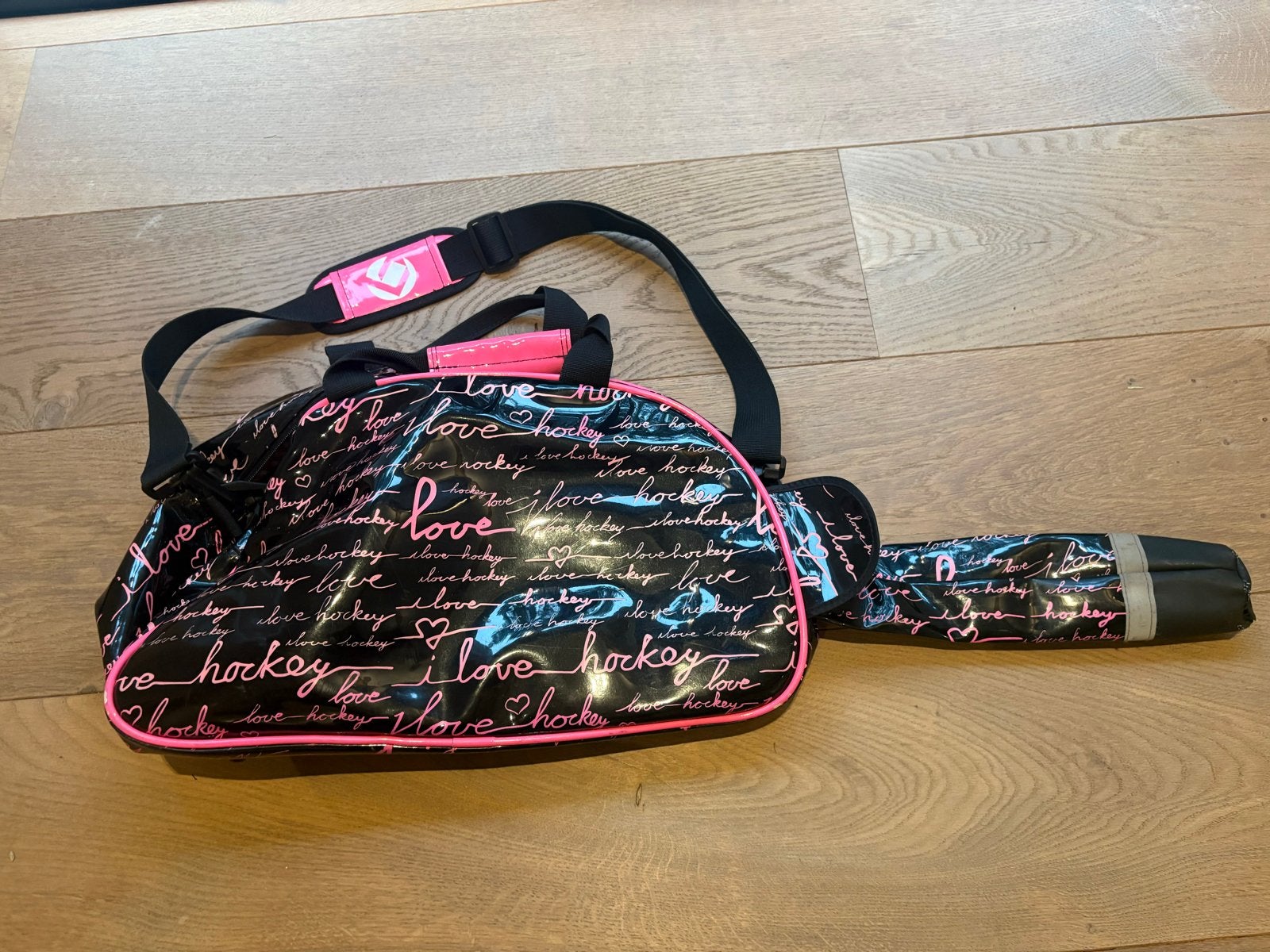 Brabo hockeytas 'Love Hockey' zwart/roze, Ophalen of Verzenden, Gebruikt, Tas