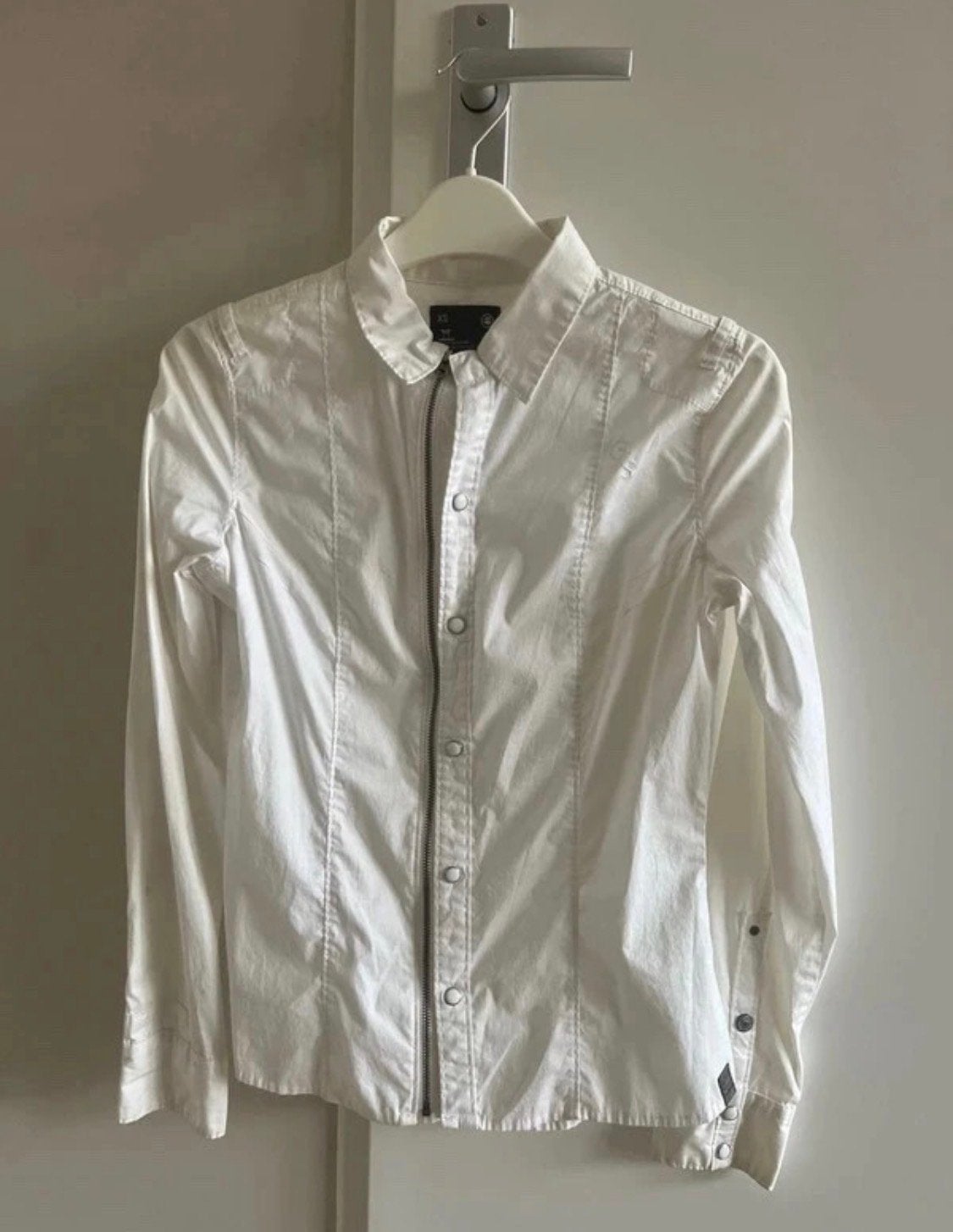 G-star Blouse Wit Rits en Druk knopen Maat XS  - Y2K, Ophalen of Verzenden, Gedragen, Maat 34 (XS) of kleiner, Wit