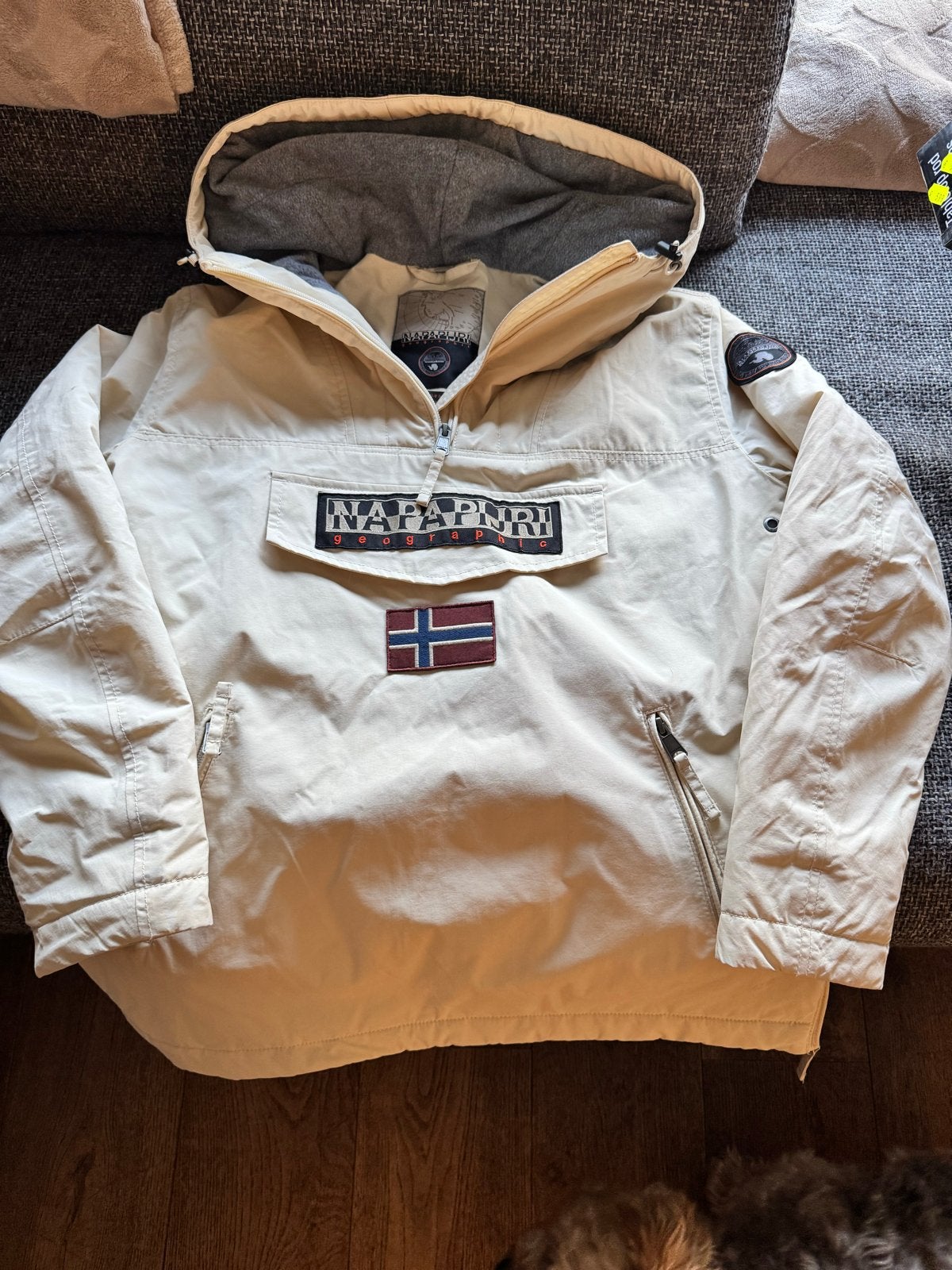 Napapijri Geographic Anorak Jas - Beige, Kleding | Heren, Ophalen, Gedragen, Maat 48/50 (M), Beige