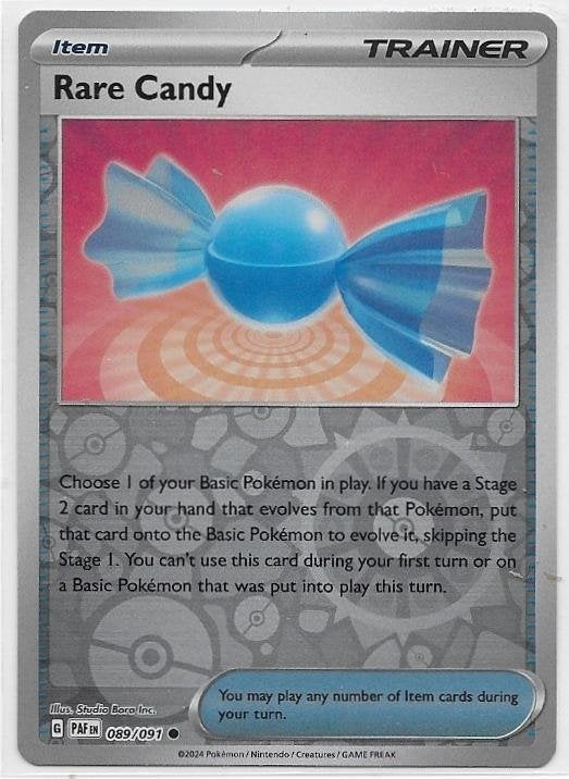 Paldean Fates,  Rare Candy [reverse] 89/91, Verzenden, Nieuw, Losse kaart
