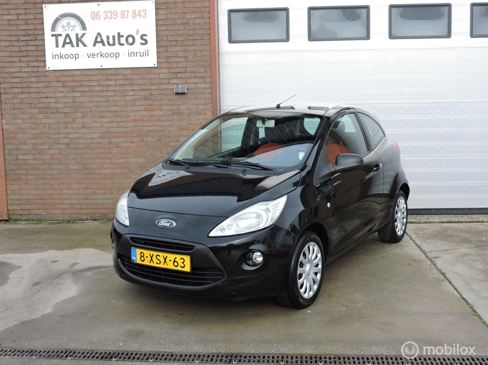 Ford Ka 1.2 Trend/Zwart/Airco/nw distributieriem/apk13-2-27, Auto's, Ford, Voorwielaandrijving, Gebruikt, 1242 cc, 4 cilinders