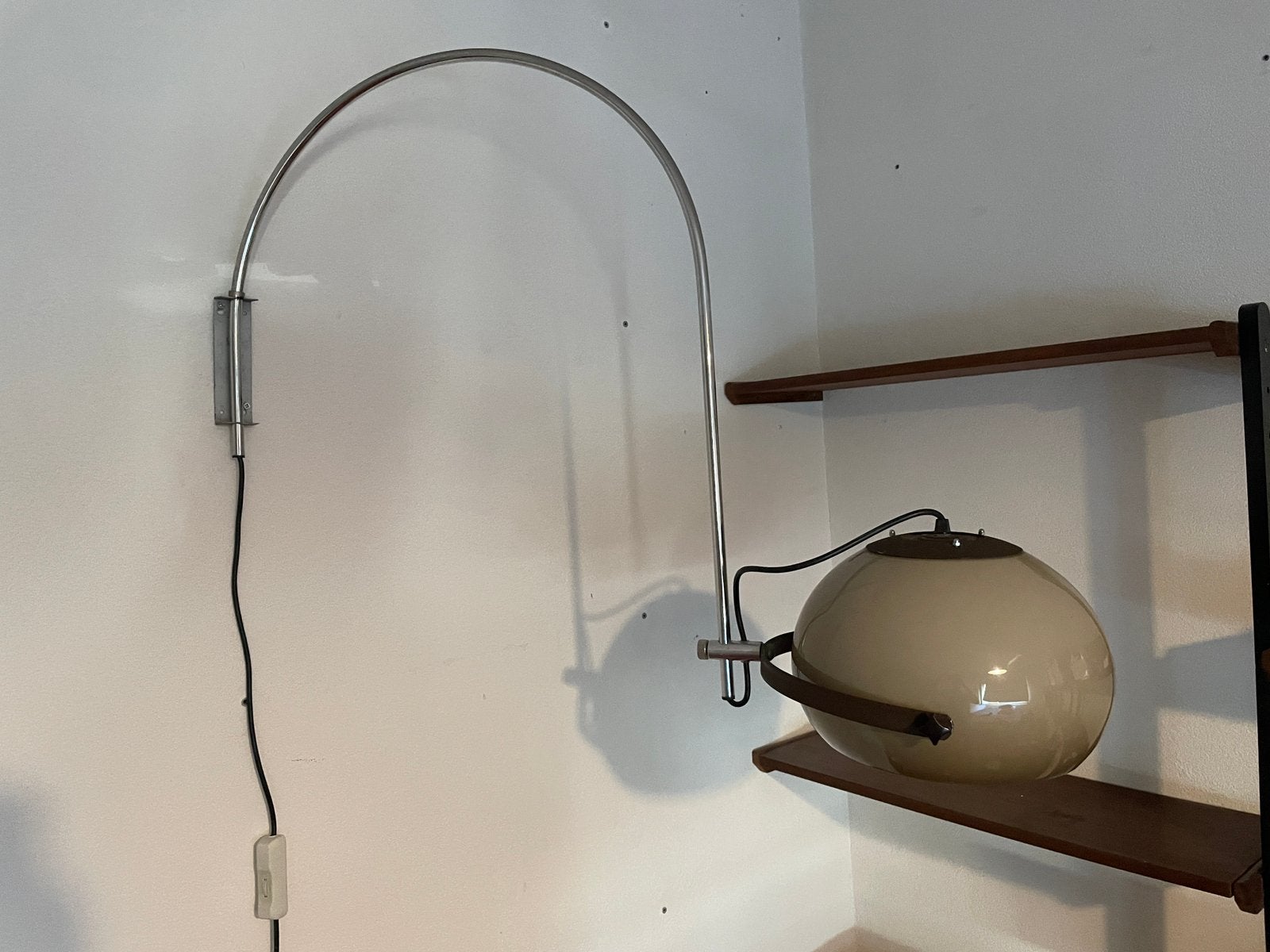Dijkstra vintage booglamp wandlamp jaren '70, Ophalen