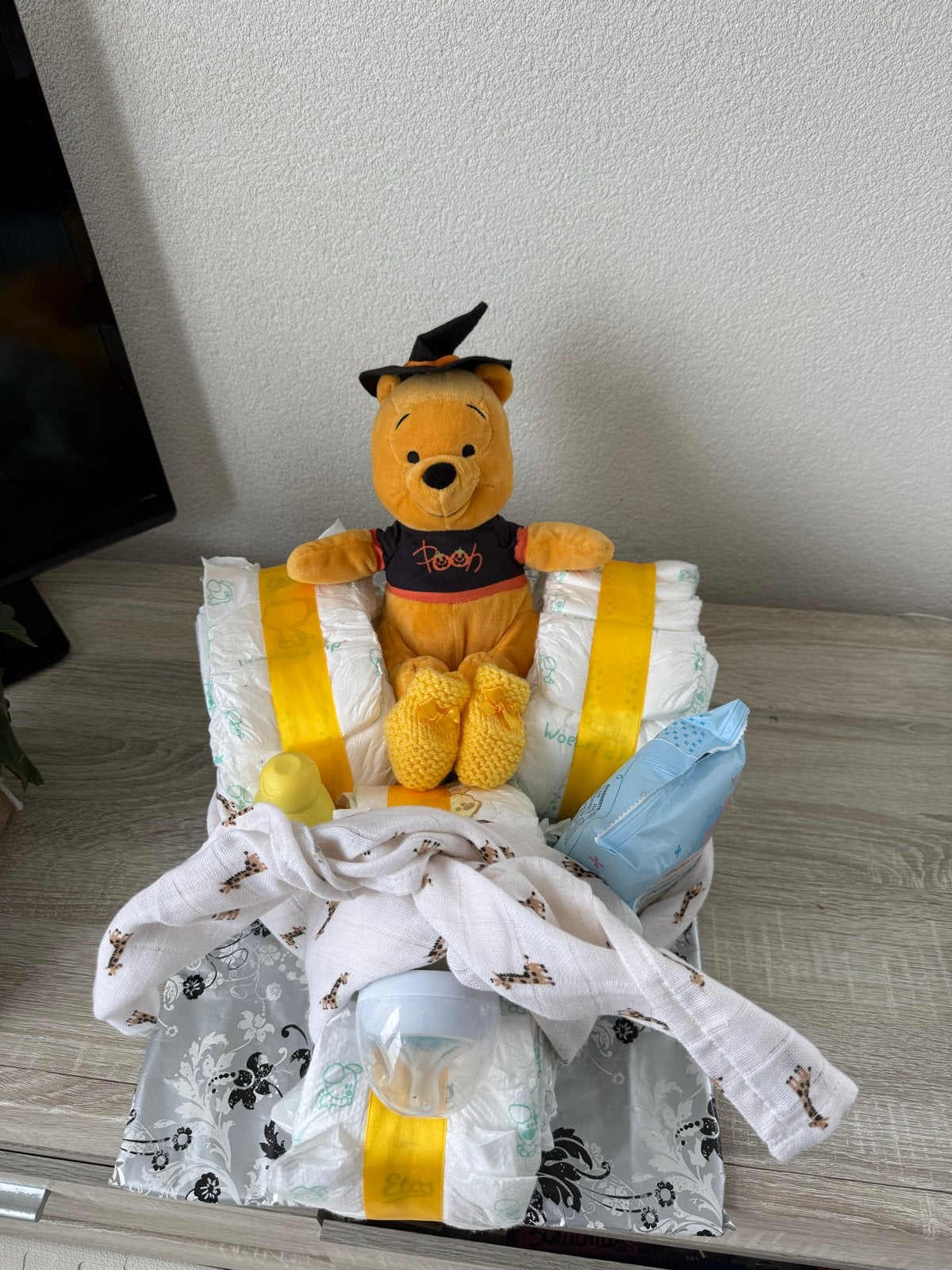 Kraamcadeau Motor: Winnie de Poeh, Luiers, Zwitsal & meer, Ophalen, Nieuw, Kraamcadeau