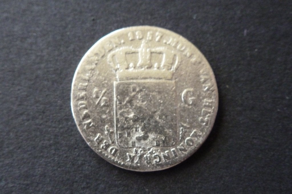 Willem 3 -1/2 gulden 1857 zilver  fraai  (d 129, ½ gulden, Koning Willem III, Zilver, Ophalen of Verzenden