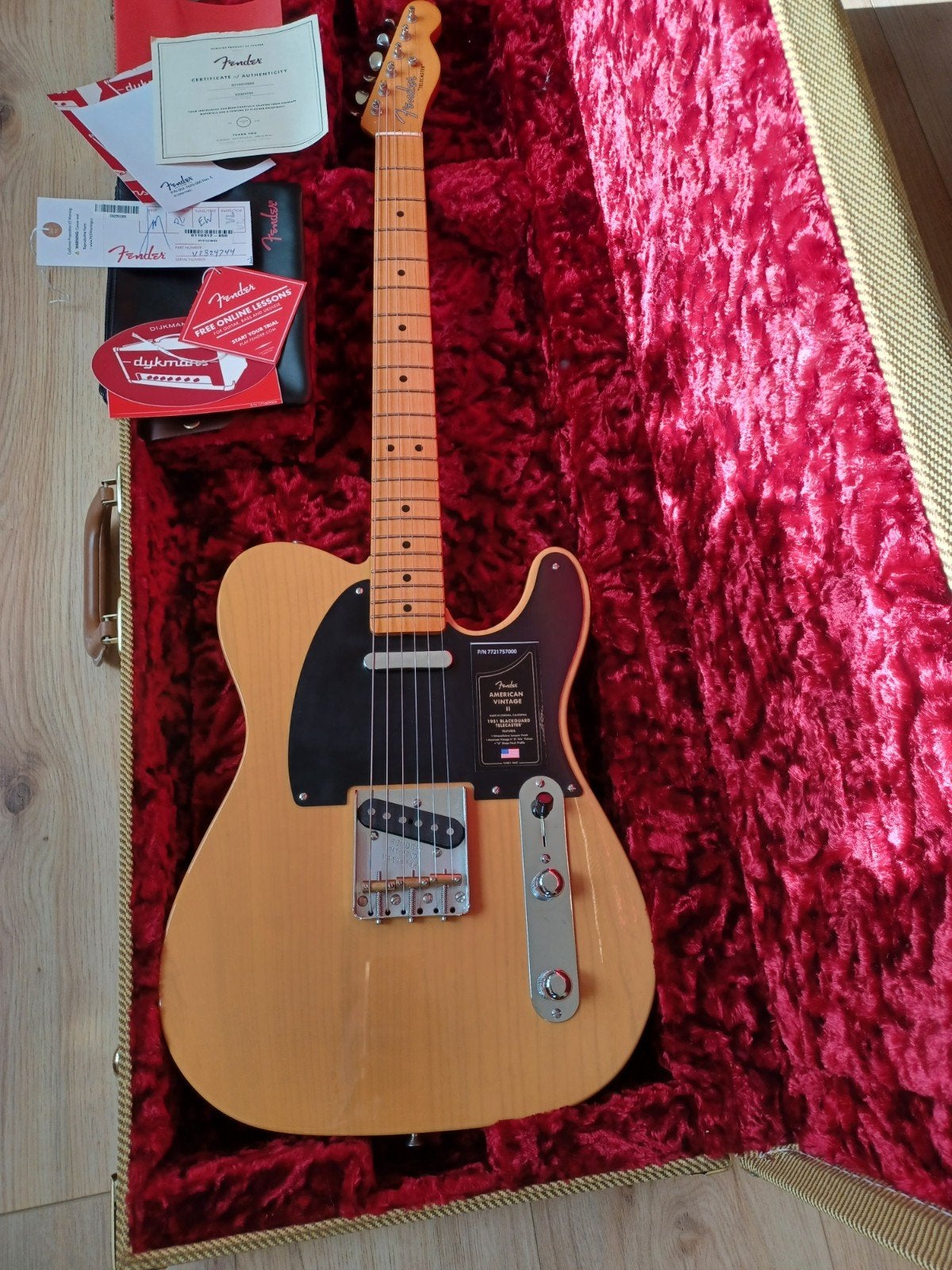 USA American Vintage II Butterscotch 1951 Telecaster  (ZGAN), Muziek en Instrumenten, Snaarinstrumenten | Gitaren | Elektrisch