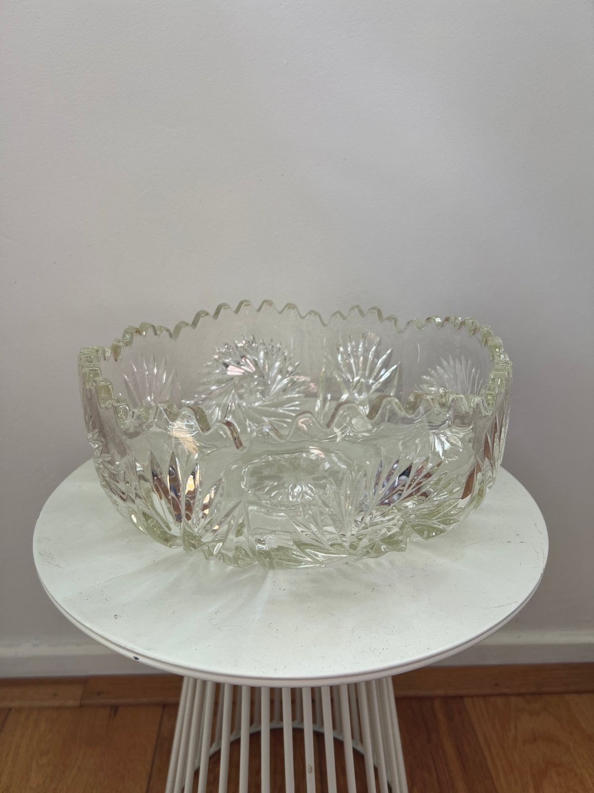 XXL Vintage Kristallen Fruitschaal - Pinwheel Motief, Ophalen of Verzenden