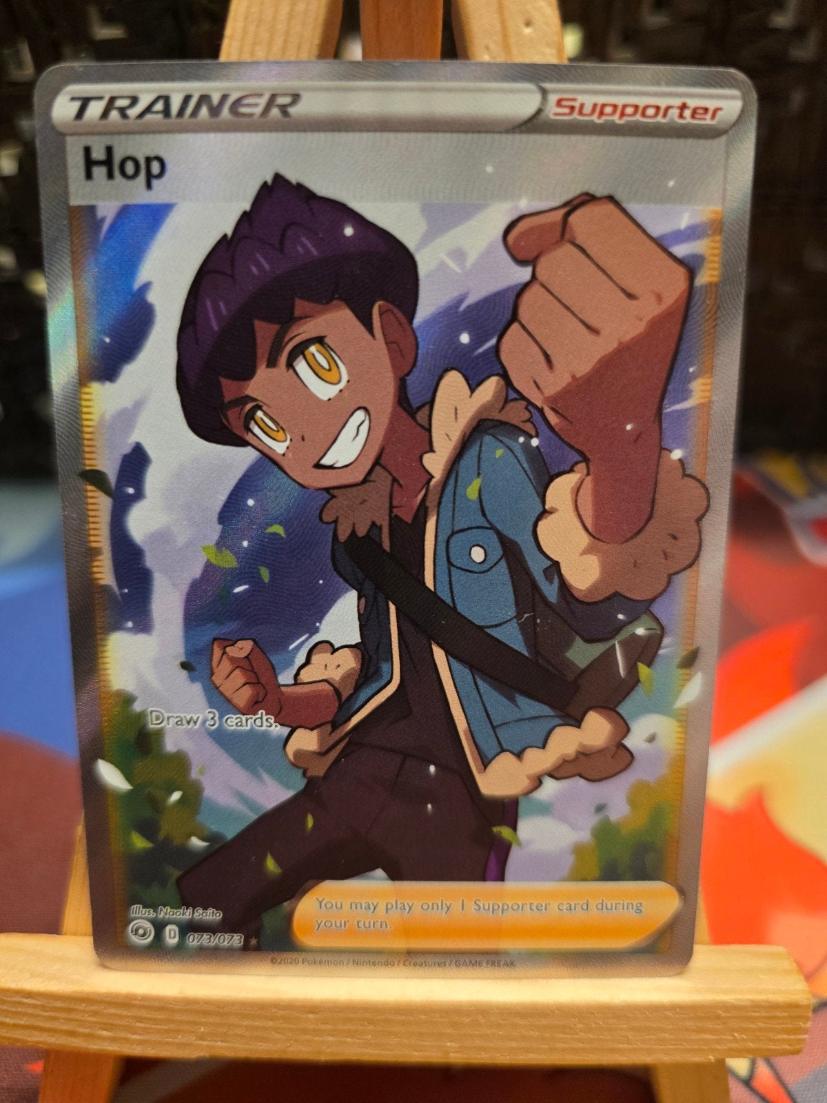 Pokemon Champions Path Traimer Hop 073/073, Ophalen of Verzenden, Zo goed als nieuw, Losse kaart, Foil